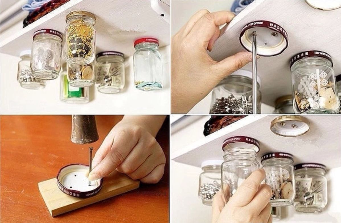 Glass jars storage idea